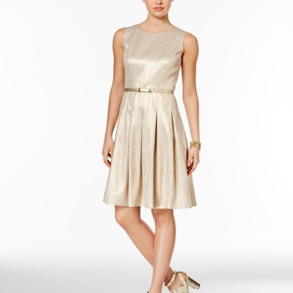 tommy hilfiger gold dress